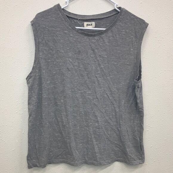 Pact Gray Women's Boxy Muscle Tee XL #166 - Picture 1 of 5